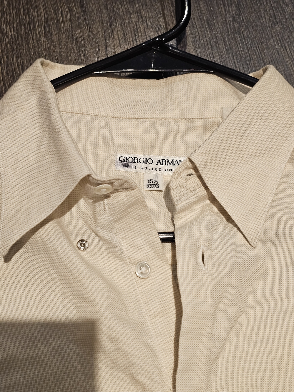 Giorgio Armani Men's Light Cream Button-Down Shirt